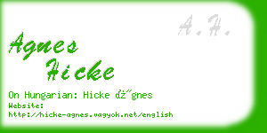 agnes hicke business card